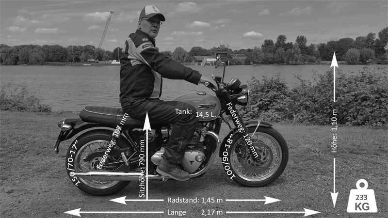 So sitzt es sich auf der Triumph Bonneville T120.