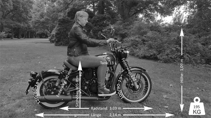 So sitzt es sich auf der Goan Classic 350: Lässig, Bobber-Style, Harley light.